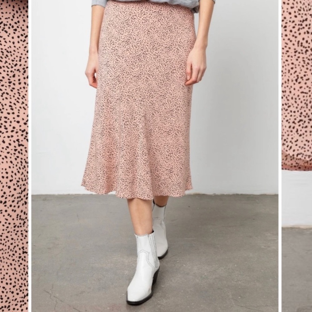 Rails Anya Midi Skirt Rose Black Pattern Size S